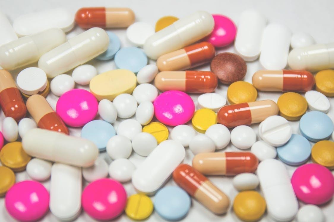 Multicolor medication pills